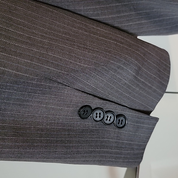 Ted Baker Endurance Striped Suit Jacket Blazer 38R Gray Purple wool crisp - Picture 5 of 8